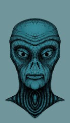 Alien creature, sketch, character idea for horror or game - digital painting.