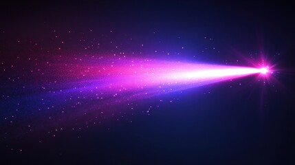 Obraz premium Vibrant light beam effect with colorful sparkle on black background