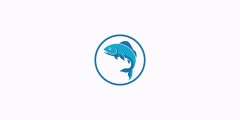 Blue Fish Circle Emblem