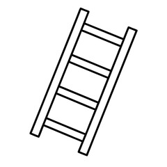 ladder on white background