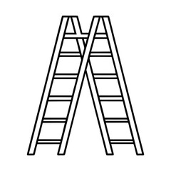 wooden ladder isolated on white