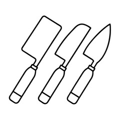 set of kitchen knives