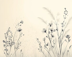 Elegant Monochromatic Floral Design with Delicate Botanical Elements