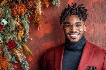 A young entrepreneur smiling while reviewing the positive outcomes of their first product launch