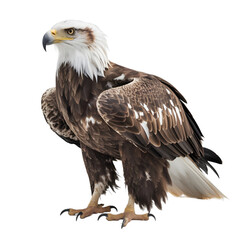 Fototapeta premium Majestic Eagle with Dark Brown and White Feathers – Powerful Bird of Prey