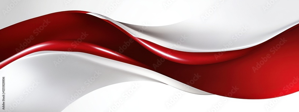 Aufkleber dynamic flow of red and white: an artistic representation of color harmony and contrast
