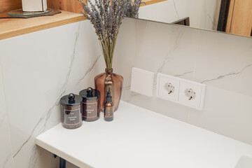 A glass jar of aroma concentrate for the home