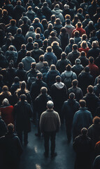 Standing out from the crowd  - Concept of Leadership, Individuality, and Success, feeling different and unique