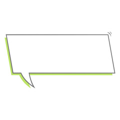 Speech bubble white background with green shade