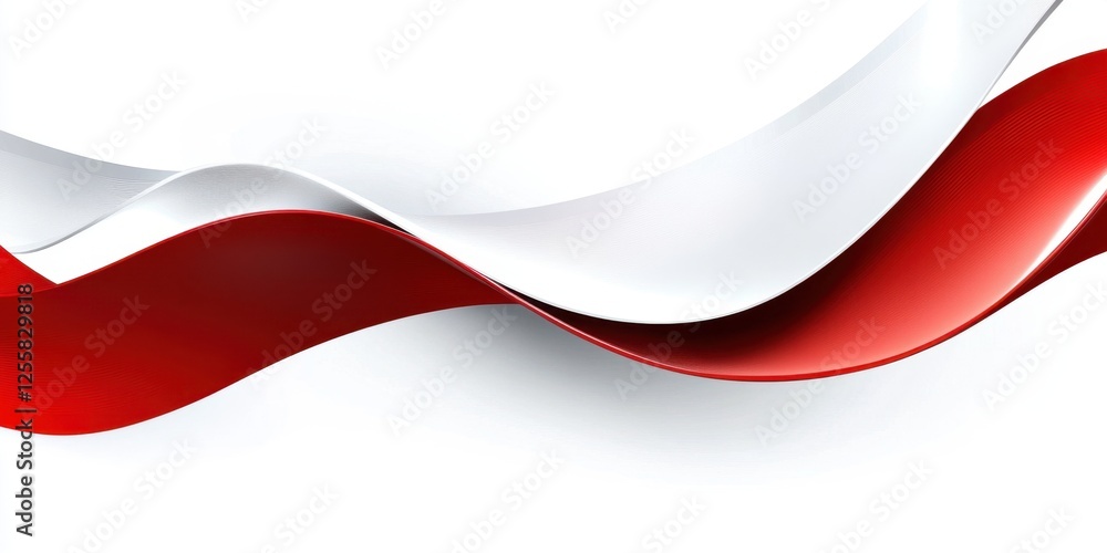 Aufkleber elegant flowing lines of red and white creating a serene visual experience