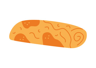 Rolled pancake color. Hand drawn clip art for your project.
