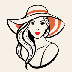 Woman icon. women face vector art, line art icon design, 
