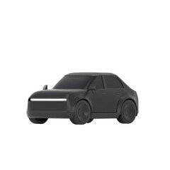 lowpoly 3d black car icon object	