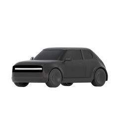 lowpoly 3d black car icon object	