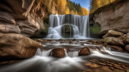 waterfall in the mountains