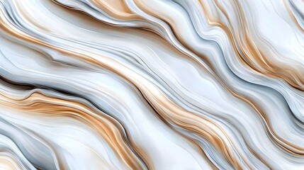 Obraz premium Abstract Wave Pattern in Soft Gold, White, and Gray Tones