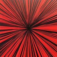 Striking black radial lines on vivid red background with dynamic burst