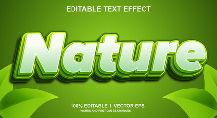 nature 3d vector text effect with modern style design