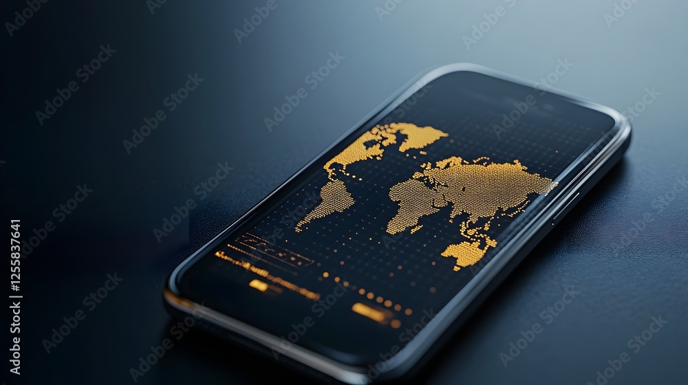 Poster global digital survey interface on smartphone with real-time consumer responses