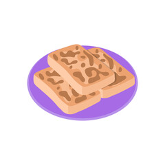 Turnip Cake,  China Symbols Vector Illustration