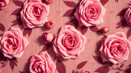 Obraz premium pink roses background