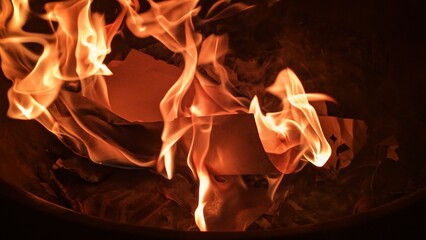 fire in the fireplace