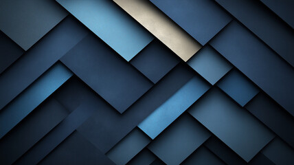 Fototapeta premium Modern abstract blue layered background with geometric shapes and textures, creating sense of depth and sophistication. Ideal for design projects and digital art