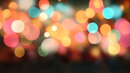 Fototapeta premium Colorful Bokeh Lights Background with Vibrant Circular Blur Effect