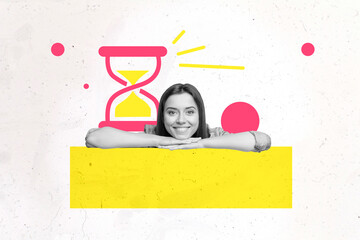 Photo collage trend sketch template artwork of profession job business human resources workspace...