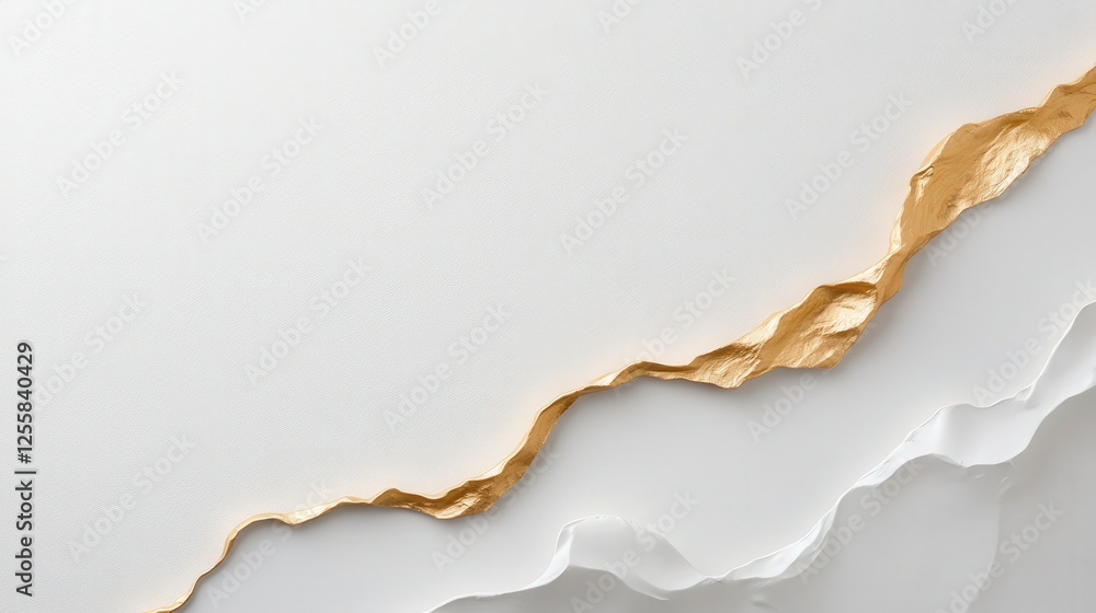 Poster abstract texture with white and gold elements in modern elegant design style