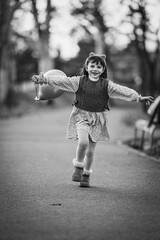 girl walking in park