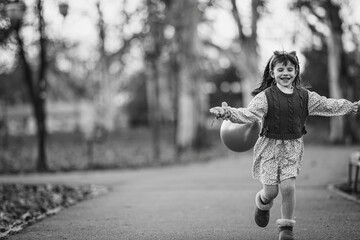 girl walking in park