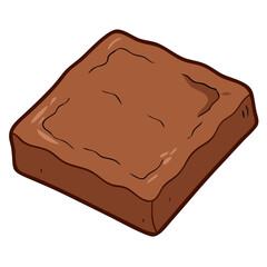 Vector Illustration of Brownie Dessert, A colorful vector image of a square brownie dessert, ideal for sweet treat or bakery concepts.
