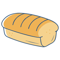 Vector Illustration of Fresh Bread Loaf, A vibrant vector image of a freshly baked bread loaf with a golden crust, perfect for bakery or breakfast concepts.
