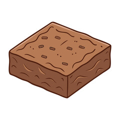 Vector Illustration of Brownie Dessert, A colorful vector image of a square brownie dessert, ideal for sweet treat or bakery concepts.
