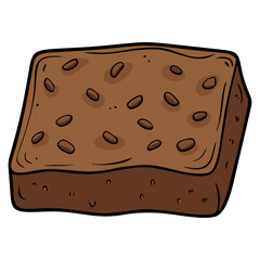 Vector Illustration of Brownie Dessert, A colorful vector image of a square brownie dessert, ideal for sweet treat or bakery concepts.
