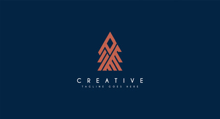 Initial letter P for pine tree logo design vector illustration.