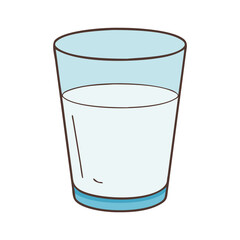 Cartoon Glass with Milk Vector Illustration, A clean and simple vector illustration of a glass filled with milk, symbolizing freshness and nourishment.
