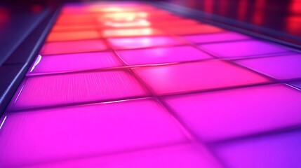 Illuminated Tiles Pathway Glowing Vivid Colors