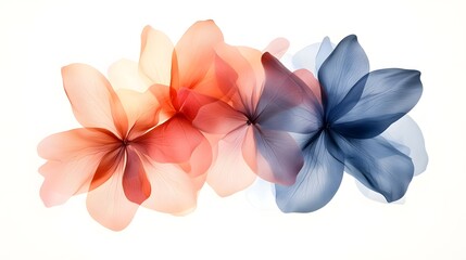 Naklejka premium Stylized Digital Flowers Blooming in Vibrant Gradients on White Background