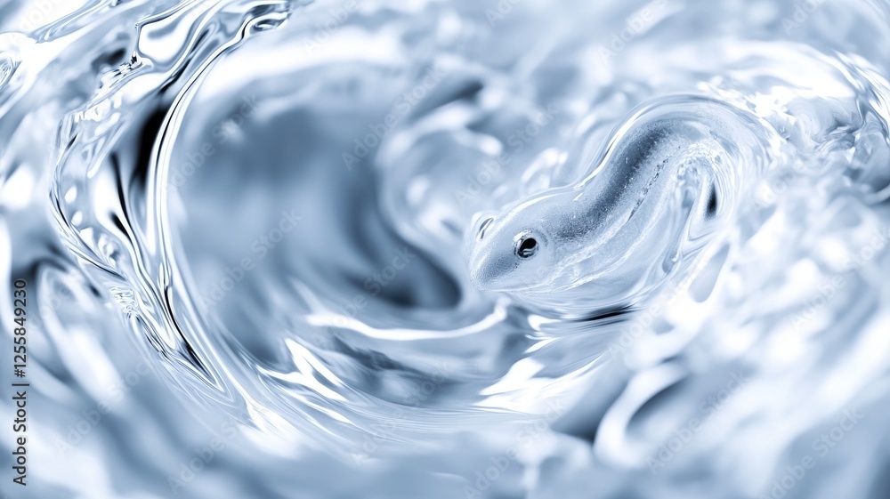 Poster abstract close-up of water with swirling patterns and reflections