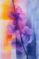 Vibrant Abstract Orchids on Colorful Background - Modern Artistic Floral Composition