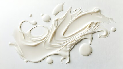 Creamy White Swirl: Abstract Fluid Acrylic Painting AI Generated