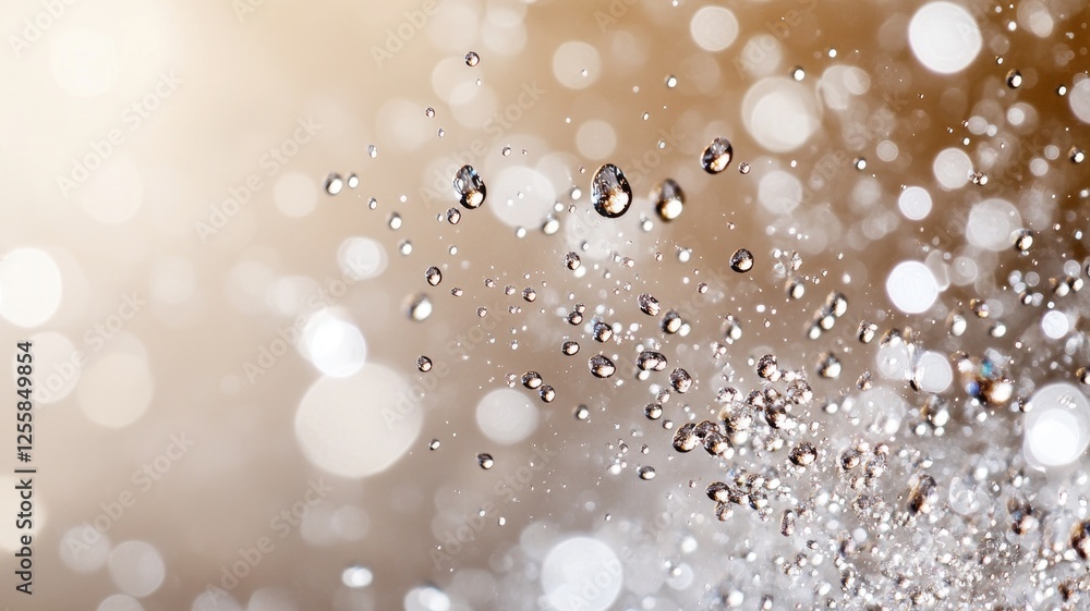 Poster abstract image of water droplets with bokeh lights effect