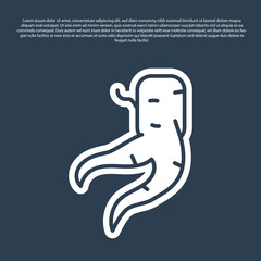 Blue line Ginger root icon isolated on blue background. Vector