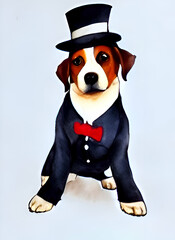 dog wearing a hat