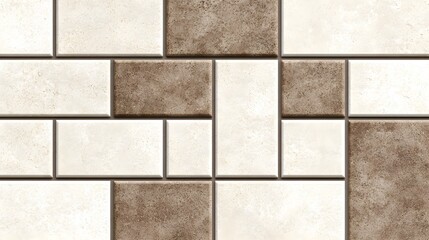 Decorative Brown and White Tile Pattern for Modern Interior Design