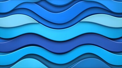 Fototapeta premium Abstract Wavy Pattern in Blue Tones Creating a 3D Effect