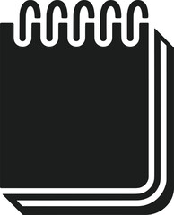 Minimalist Spiral Bound Notepad Icon - Silhouette Vector Illustration