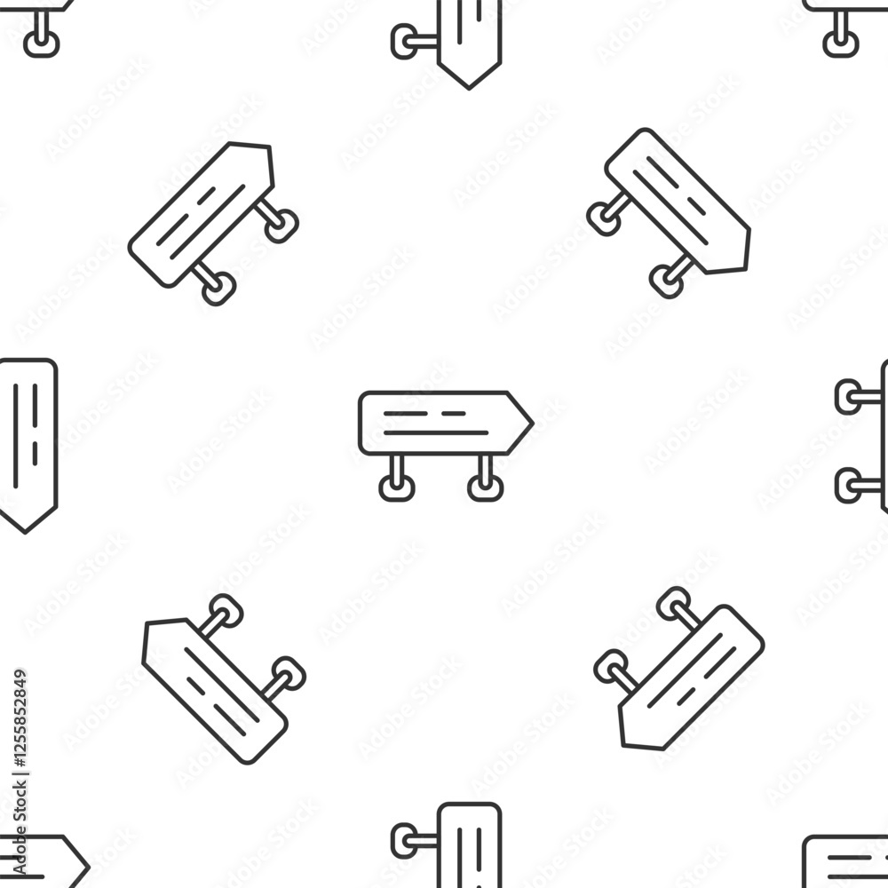 Aufkleber grey line road traffic sign. signpost icon isolated seamless pattern on white background. pointer sy